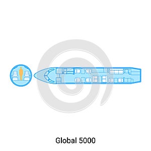 Global 5000 airplane scheme. Civil Aircraft Guide