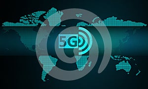 Global 5G high speed internet world map