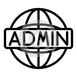 Global admin icon, outline style