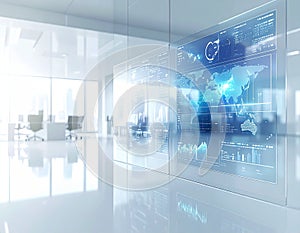 Global AI Data Visualization Dashboard with World Map Interface