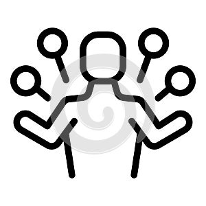 Global app conference icon outline vector. Articulate foreign