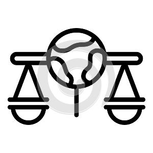 Global balance patent icon outline vector. Legal protection