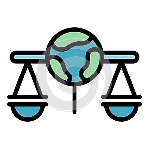 Global balance patent icon vector flat