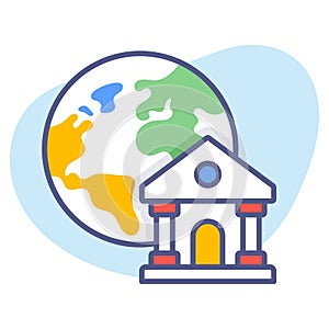 global banking Premium quality vector illustration concept. Flat line icon
