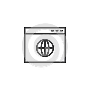 Global browser page outline icon