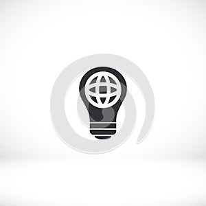 GLOBAL bulb icon. Vector Eps 10 . Lorem Ipsum Flat Design