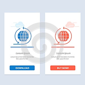 Global Business, Business Network, Global  Blue and Red Download and Buy Now web Widget Card Template