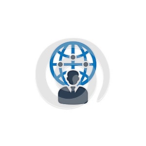 Global Business Communication Icon. network icon.