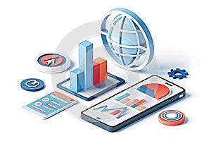 Global business data analysis on mobile device