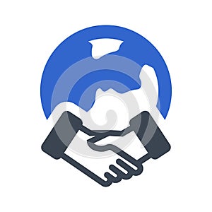 Global business deal icon