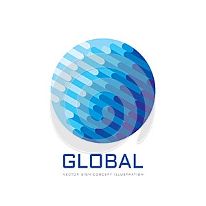 Global business development - concept logo template vector illustration. Abstract globe creative sign. Geometric structure symbol.