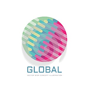 Global business development - concept logo template vector illustration. Abstract globe creative sign. Geometric structure symbol.