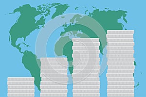 Global business finance map money