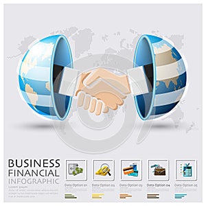 Global Business And Financial Handshake Infographic