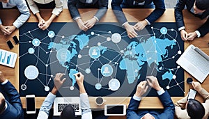 worldwide framework of networking in business involves analyzing and sharing data to connect with customers.