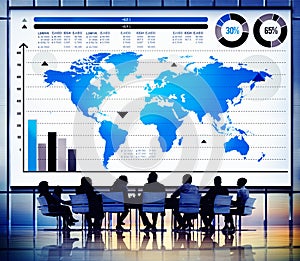 Global Business Graph Growth World Map Concept