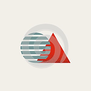 Global business growth, abstract vector concept. Modern minimal illustration design with simple shapes.