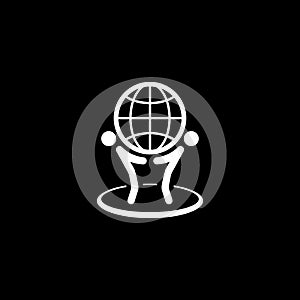 Global Business Icon. Flat Design.