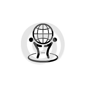 Global Business Icon. Flat Design