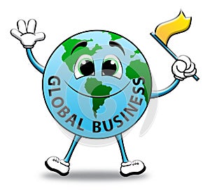 Global Business Indicates Commercial Corporate 3d Illustration