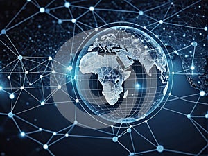 Global business internet network connection global network technology AI generative generative AI