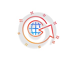 Global business line icon. Share arrow sign. Vector