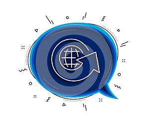 Global business line icon. Share arrow sign. Vector