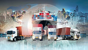 Global business logistics import export background and container cargo freight ship