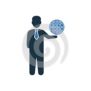 Global business network icon design