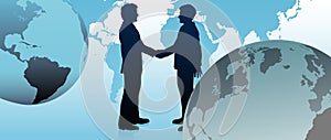 Global business people link communicate world