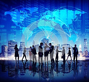 Global Business People Stock Exchange Finance City Concept