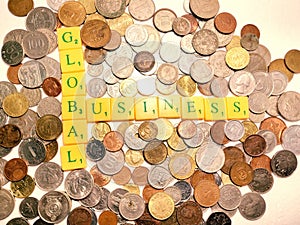 Global business refers to international trade whereas a global business is a company doing business across the world
