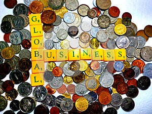 Global business refers to international trade whereas a global business is a company doing business across the world