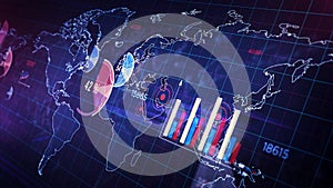 Business statistics charts loopable illustration