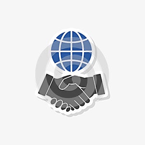 Global Business sticker, Handshake icon