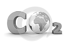 Global Carbon Dioxide CO2 - Shiny Grey