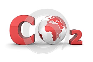 Global Carbon Dioxide CO2 - Shiny Red