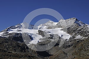 Global clima change: Melting glacier at Bernina Pass
