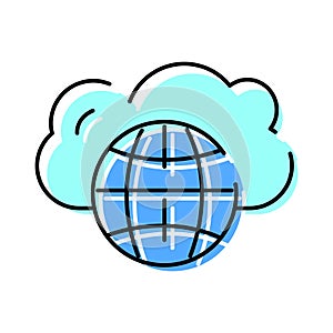 Global cloud computing connecting internet network technology concept