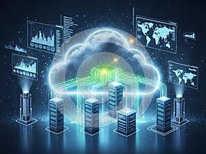 Global cloud computing network connecting data centers and analytics