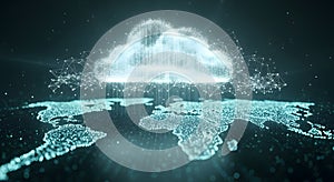 Global Cloud Computing Network Data Transfer.