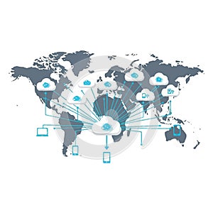 Global Cloud Computing Network Infographic