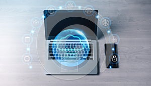 Global Cloud Computing Network Services and Data Storage Motif