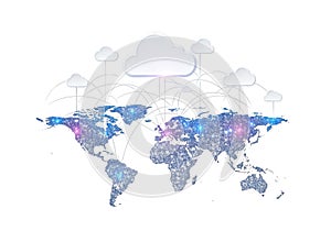 Global cloud network connecting world for seamless data transfer online