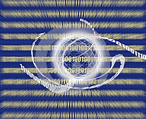 Global communication / data transmission - binary code made
