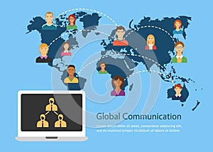 Global communication flat design