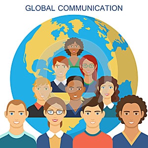 Global communication flat design