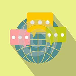 Global communication flat icon