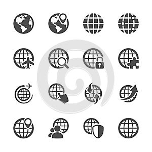 Global communication icon set, vector eps10