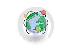 Global communication, network, internet isometric flat icon. 3d vector